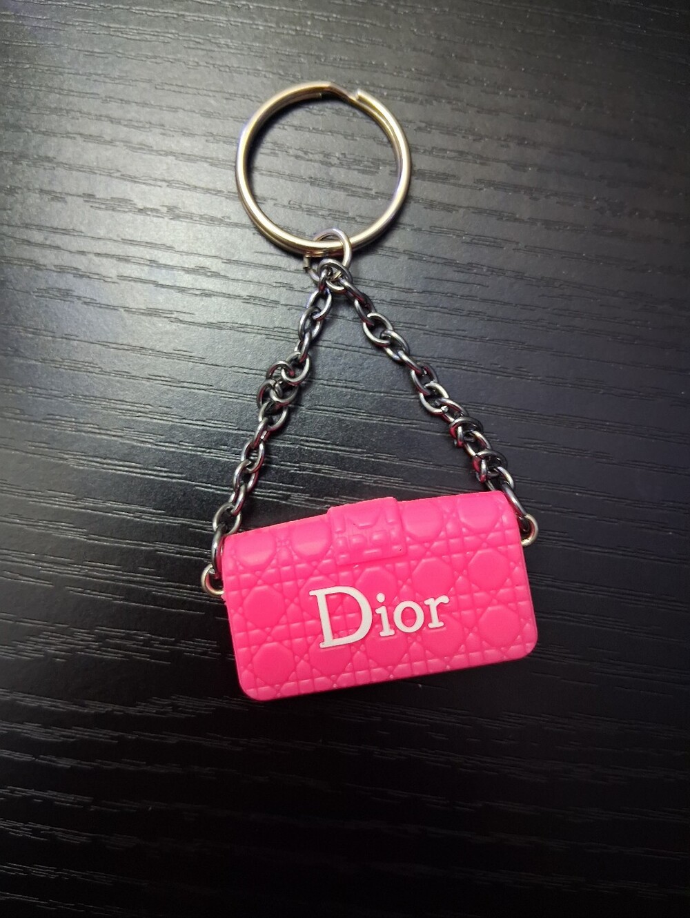 Hot Pink Fashion Quilted Mini Bag Keychain